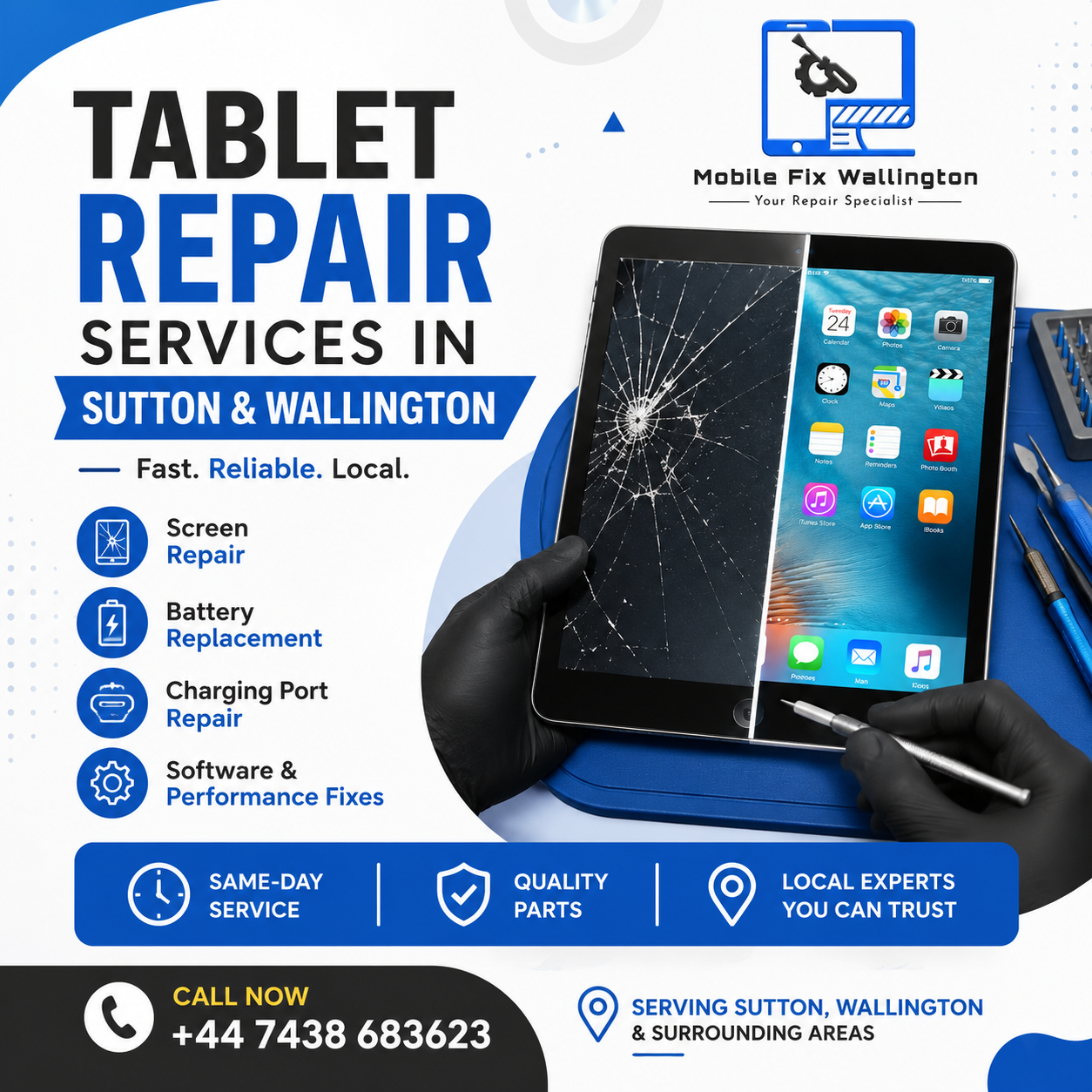 Tablet Repair Services in Sutton & Wallington